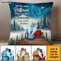 Personalized Memorial The Sky Looks Different Remembrance Couple Pillow DB91 32O53 thumb 1