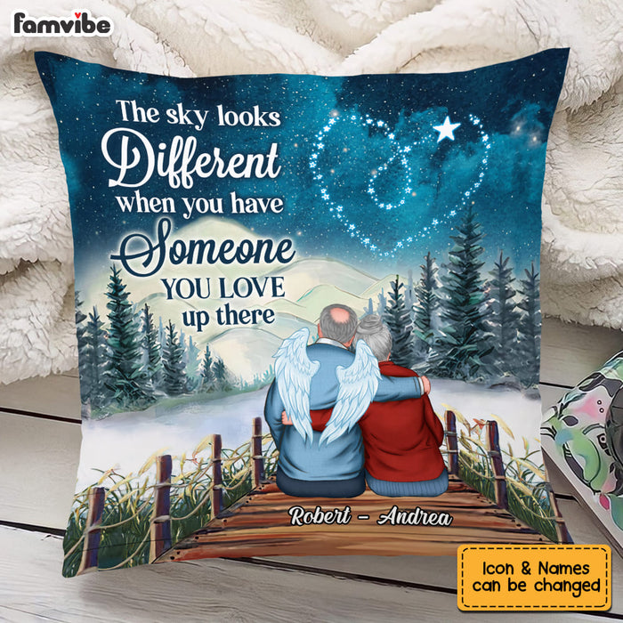 Personalized Memorial The Sky Looks Different Remembrance Couple Pillow DB91 32O53 1