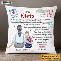 Personalized To My Granddaughter Spanish Carta A Mi Nieta Besos Tu Abuela Pillow DB92 58O47 thumb 1