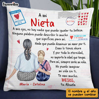 Personalized To My Granddaughter Spanish Carta A Mi Nieta Besos Tu Abuela Pillow DB92 58O47 thumb 1
