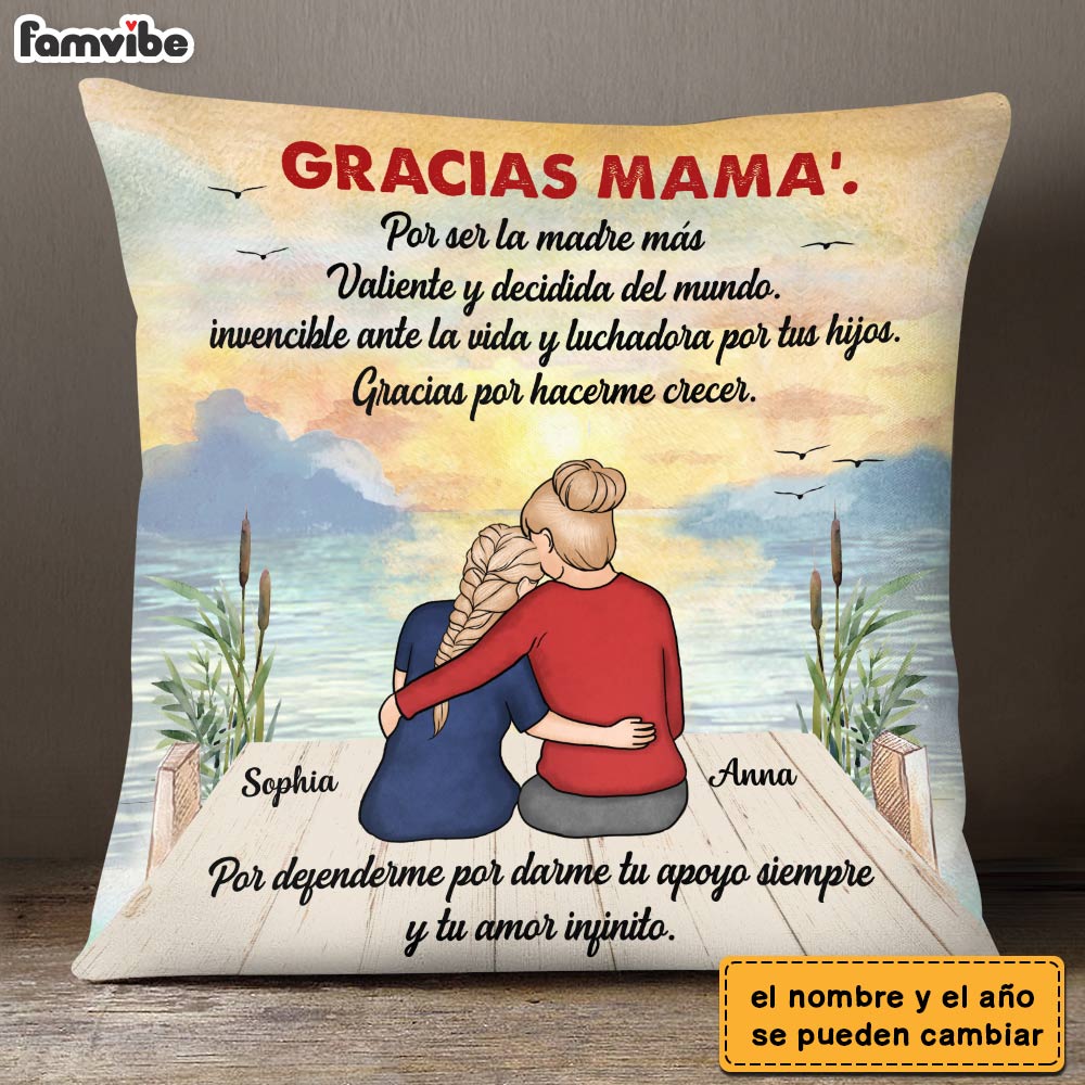 Personalized Mom Gracias Mama Spanish Pillow DB92 30O28 Primary Mockup