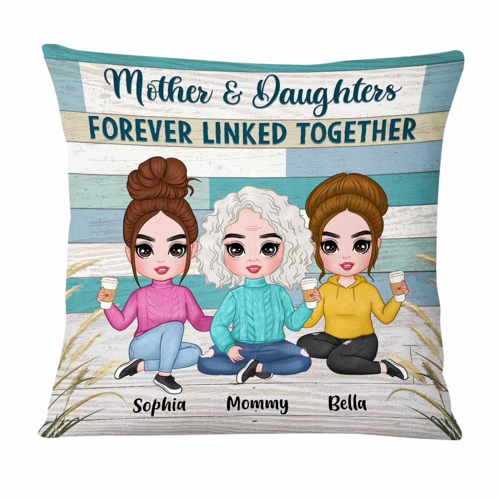 Personalized Mom & Daughter Forever Linked Together Pillow DB102 30O47 Primary Mockup