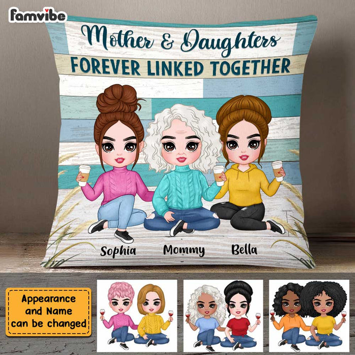 Personalized Mom & Daughter Forever Linked Together Pillow DB102 30O47 1