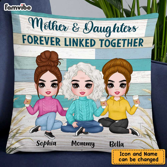 Personalized Mom & Daughter Forever Linked Together Pillow DB102 30O47 1