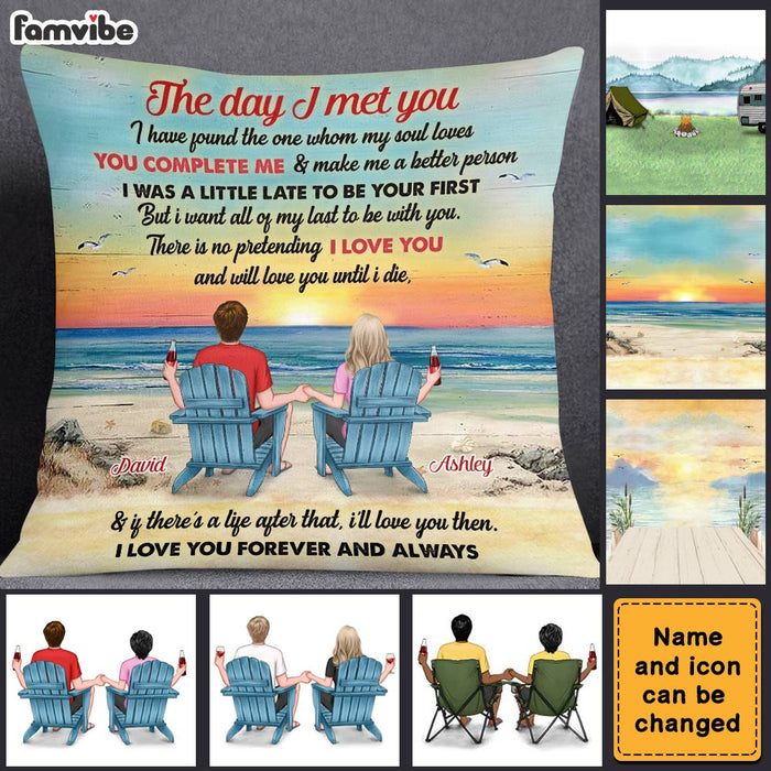 Personalized Couple The Day I Met You Pillow DB103 30O28 1