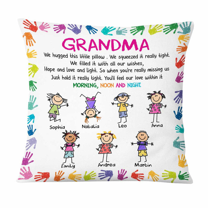 Personalized We Hugged This Little Pillow Grandkids To Grandma DB103 58O47 1