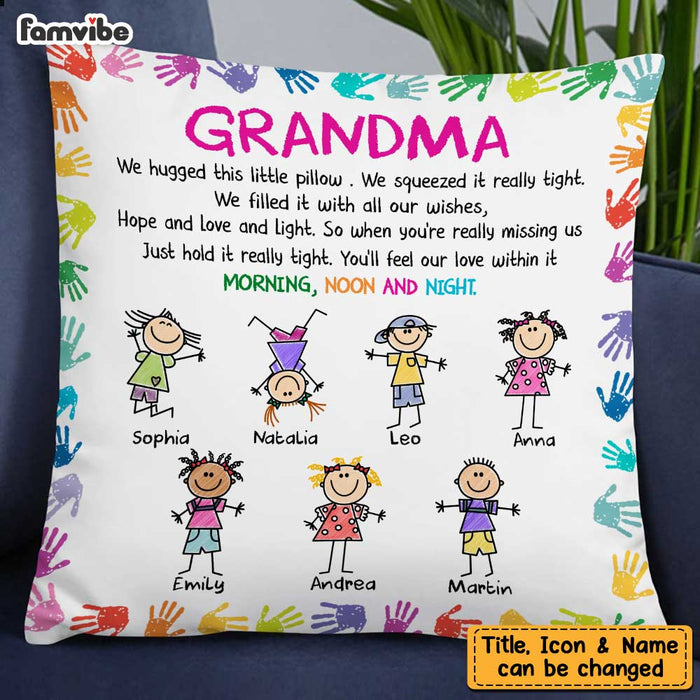 Personalized We Hugged This Little Pillow Grandkids To Grandma DB103 58O47 1