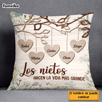 Personalized Los Nietos Hacen La Vida Más Grande Grandma Spanish Pillow DB122 30O58 thumb 1