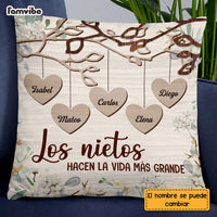 Personalized Los Nietos Hacen La Vida Más Grande Grandma Spanish Pillow DB122 30O58 thumb 1