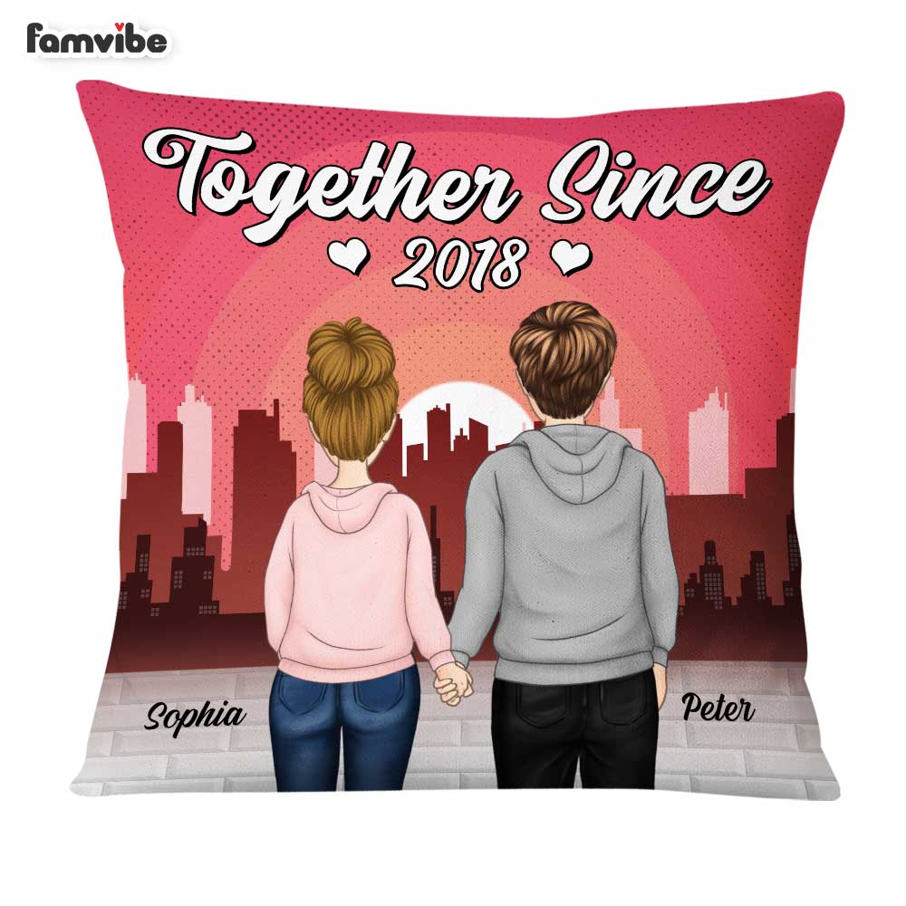 Personalized Couple Together Since Pillow DB141 85O47 Primary Mockup