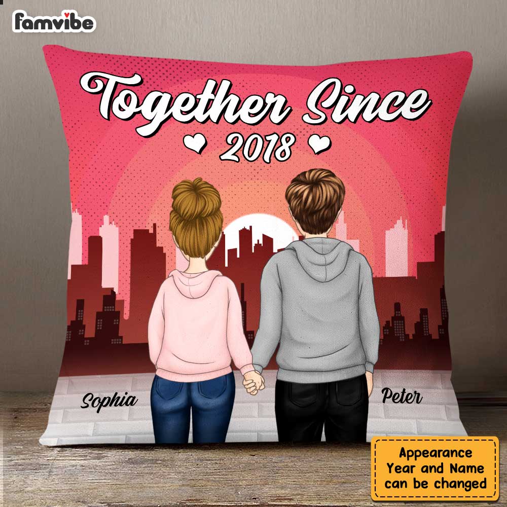 Personalized Couple Together Since Pillow DB141 85O47 Primary Mockup