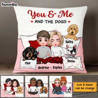 Personalized Couple You And Me And The Dogs Pillow DB121 85O58 thumb 1