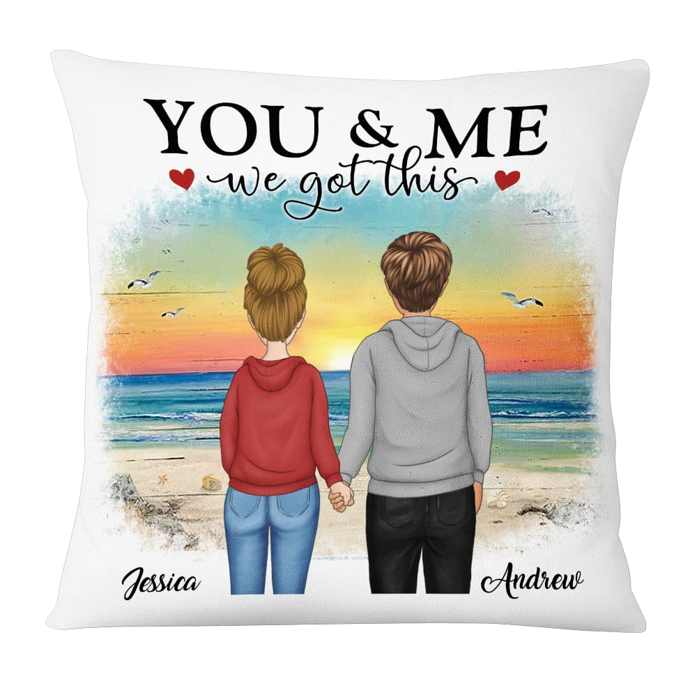 Personalized You & Me We Got This Watercolor Mountain Beach View Pillow DB121 58O53 Primary Mockup