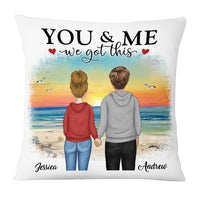 Personalized You & Me We Got This Watercolor Mountain Beach View Pillow DB121 58O53 thumb 1