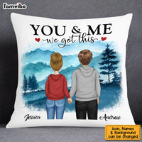 Personalized You & Me We Got This Watercolor Mountain Beach View Pillow DB121 58O53 thumb 1