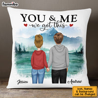 Personalized You & Me We Got This Watercolor Mountain Beach View Pillow DB121 58O53 thumb 1