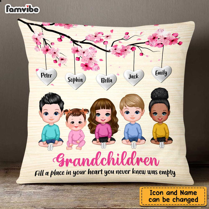 Personalized Grandchildren Fill A Place In Your Heart To Grandma Pillow DB121 32O47 1