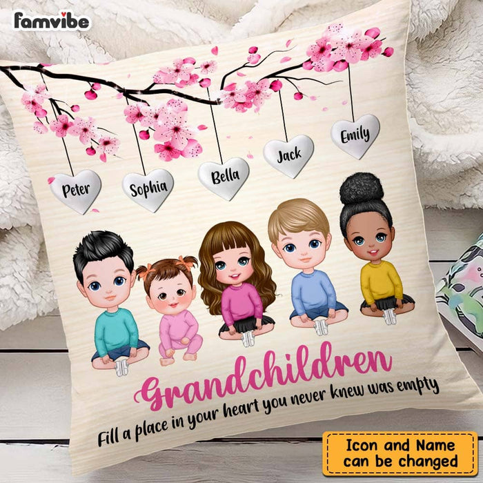 Personalized Grandchildren Fill A Place In Your Heart To Grandma Pillow DB121 32O47 1