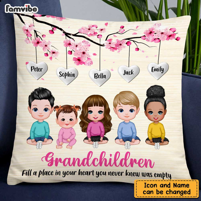Personalized Grandchildren Fill A Place In Your Heart To Grandma Pillow DB121 32O47 1