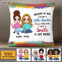 Personalized Because Of You I Smile Friends Pillow DB143 85O47 thumb 1