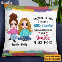 Personalized Because Of You I Smile Friends Pillow DB143 85O47 thumb 1
