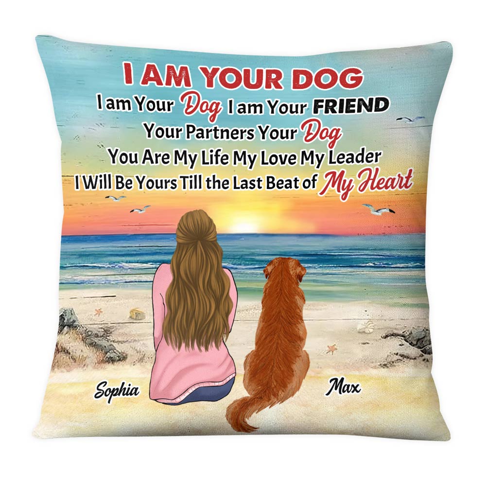 Personalized I Am Your Dog I Am Your Friend Your Partner Your Dog Pillow DB123 30O28 Primary Mockup