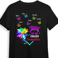 Personalized Blessed To Be Called Grandma Colorful Flower Butterfly Shirt - Hoodie - Sweatshirt DB191 32O58 thumb 1
