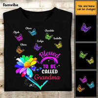 Personalized Blessed To Be Called Grandma Colorful Flower Butterfly Shirt - Hoodie - Sweatshirt DB191 32O58 thumb 1