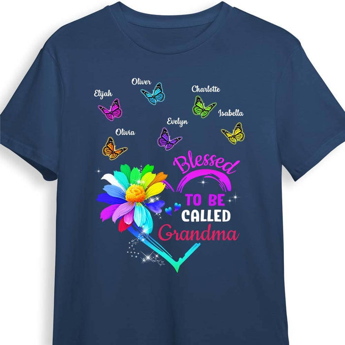 Personalized Blessed To Be Called Grandma Colorful Flower Butterfly Shirt - Hoodie - Sweatshirt DB191 32O58 1