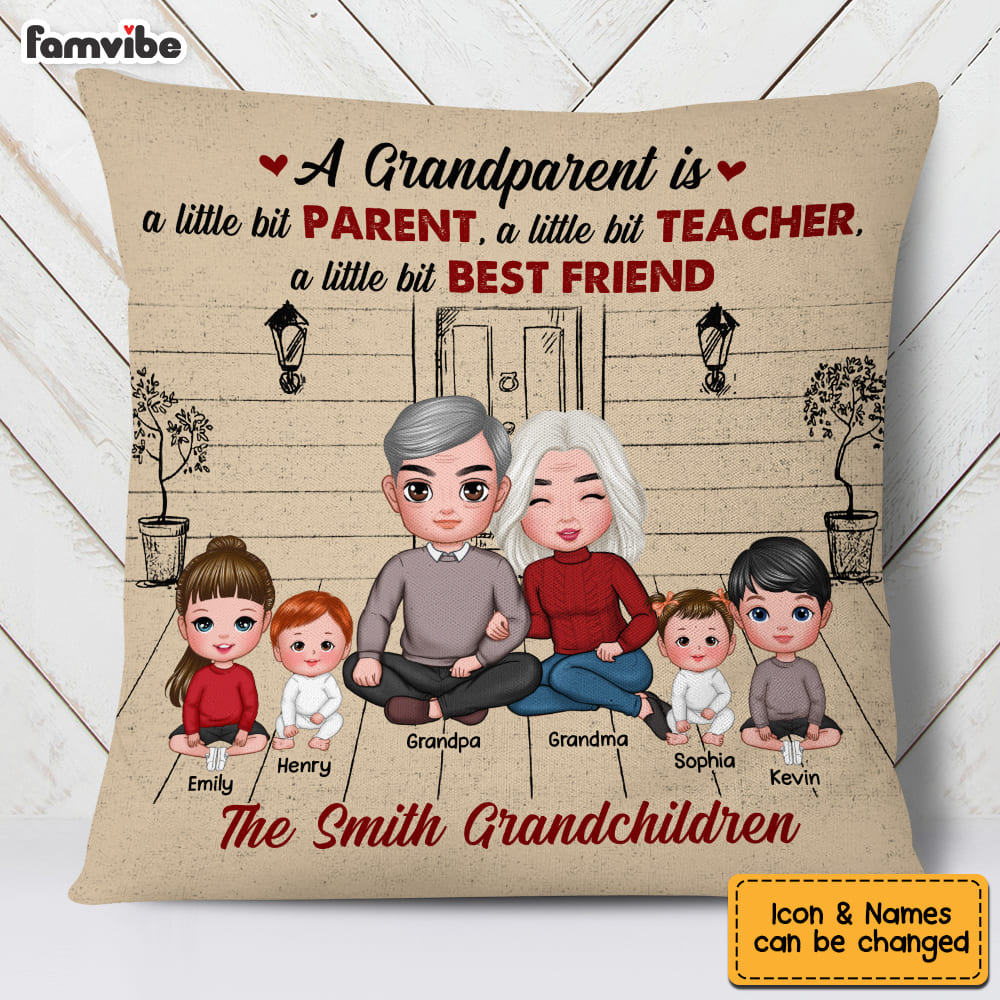 Personalized A Grandparent Is A Little Bit Parent Pillow 22515 Primary Mockup
