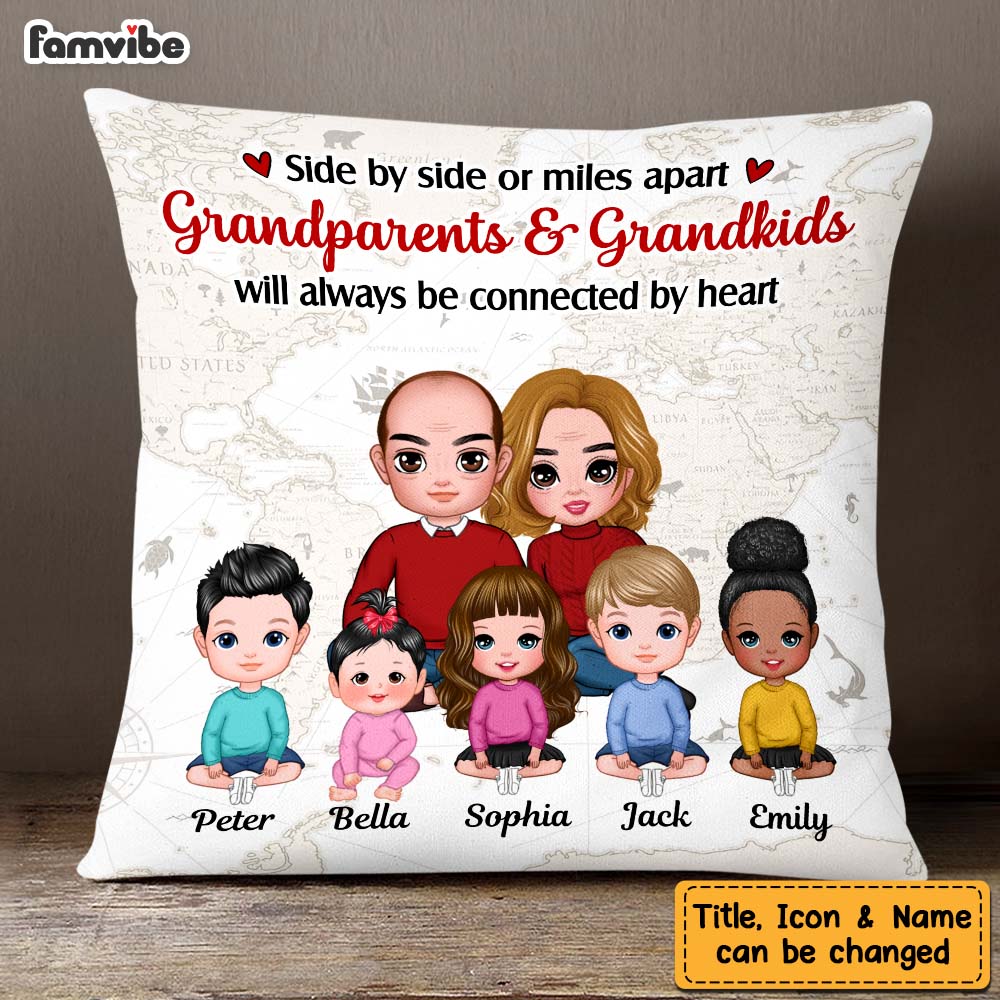 Personalized Grandparents & Grandkids Always Be Collected By Heart Pillow 22521 Primary Mockup