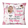 Personalized Heaven Is A Beautiful Pink Butterfly Flower Memorial Loss Of Mom Grandma Pillow NB151 58O47 1