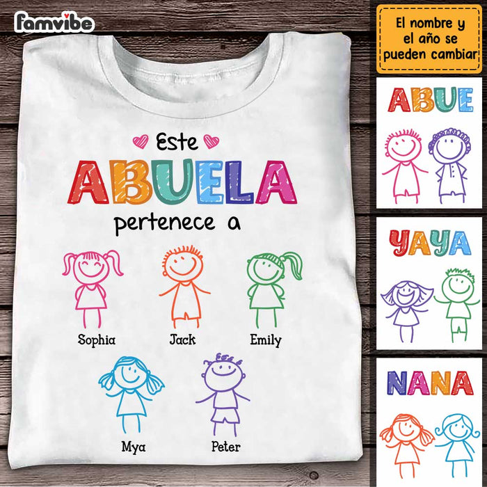 Personalized Grandma Abuela Colorful Drawing Shirt - Hoodie - Sweatshirt DB142 23O47 1