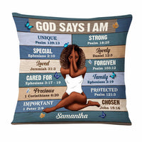 Personalized Gift For Granddaughter Bible Verses God Says I Am Pillow DB162 30O47 thumb 1