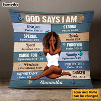 Personalized Gift For Granddaughter Bible Verses God Says I Am Pillow DB162 30O47 thumb 1