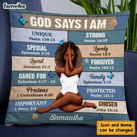 Personalized Gift For Granddaughter Bible Verses God Says I Am Pillow DB162 30O47 thumb 1