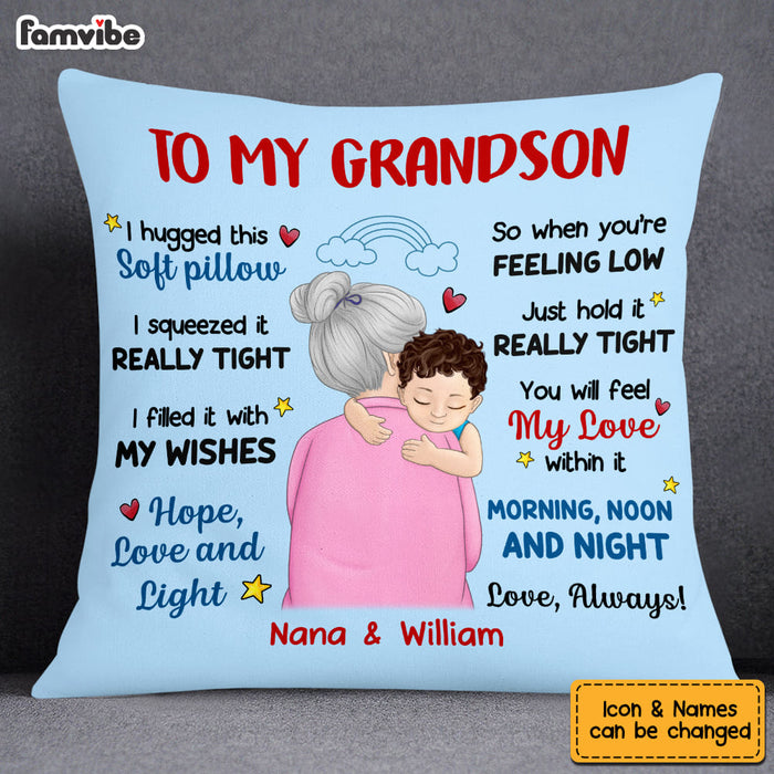 Personalized Grandson Pillow DB152 85O53 - Famvibe