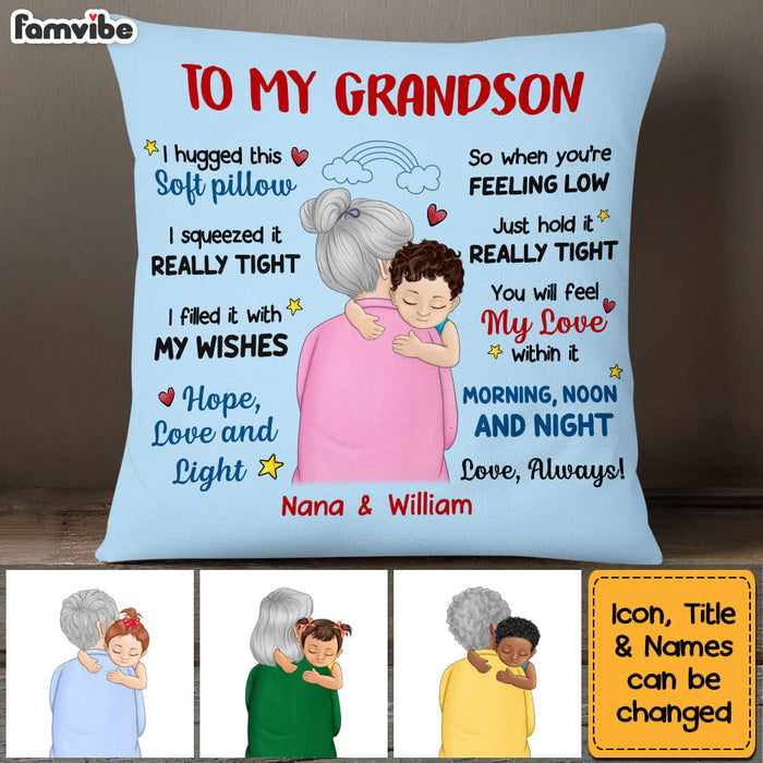 Personalized Grandson Pillow DB152 85O53 - Famvibe