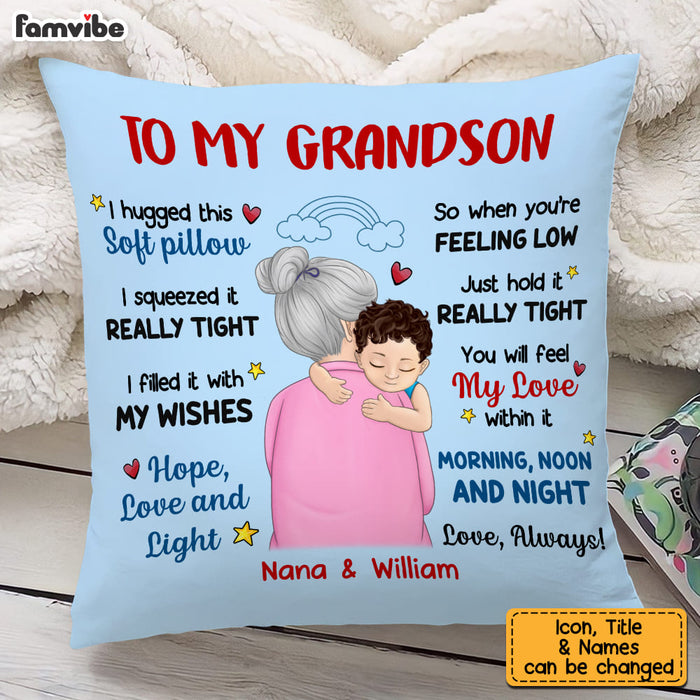 Personalized Grandson Pillow DB152 85O53 - Famvibe