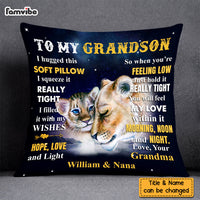 Personalized To Grandson From Grandma Lion Lion Hug This Pillow DB151 32O58 thumb 1
