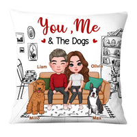 Personalized Couple You Me And The Dogs Pillow DB162 36O28 thumb 1