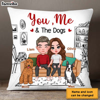 Personalized Couple You Me And The Dogs Pillow DB162 36O28 thumb 1