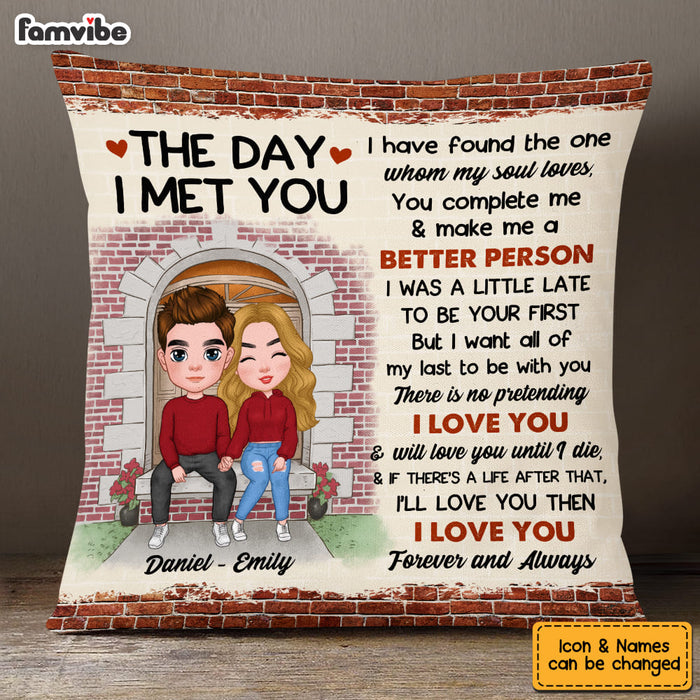 Personalized The Day I Met You Couple Pillow 22557 1