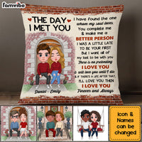 Personalized The Day I Met You Couple Pillow 22557 thumb 1
