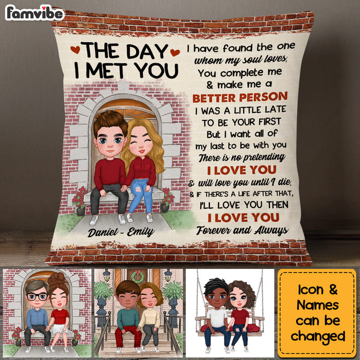 Personalized The Day I Met You Couple Pillow 22557 1