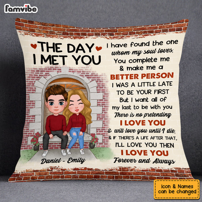 Personalized The Day I Met You Couple Pillow 22557 1
