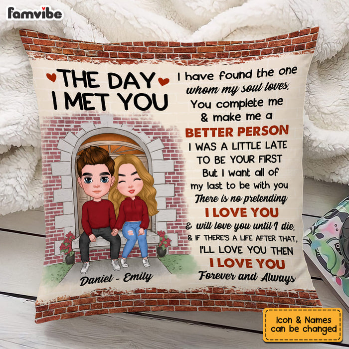 Personalized The Day I Met You Couple Pillow 22557 1