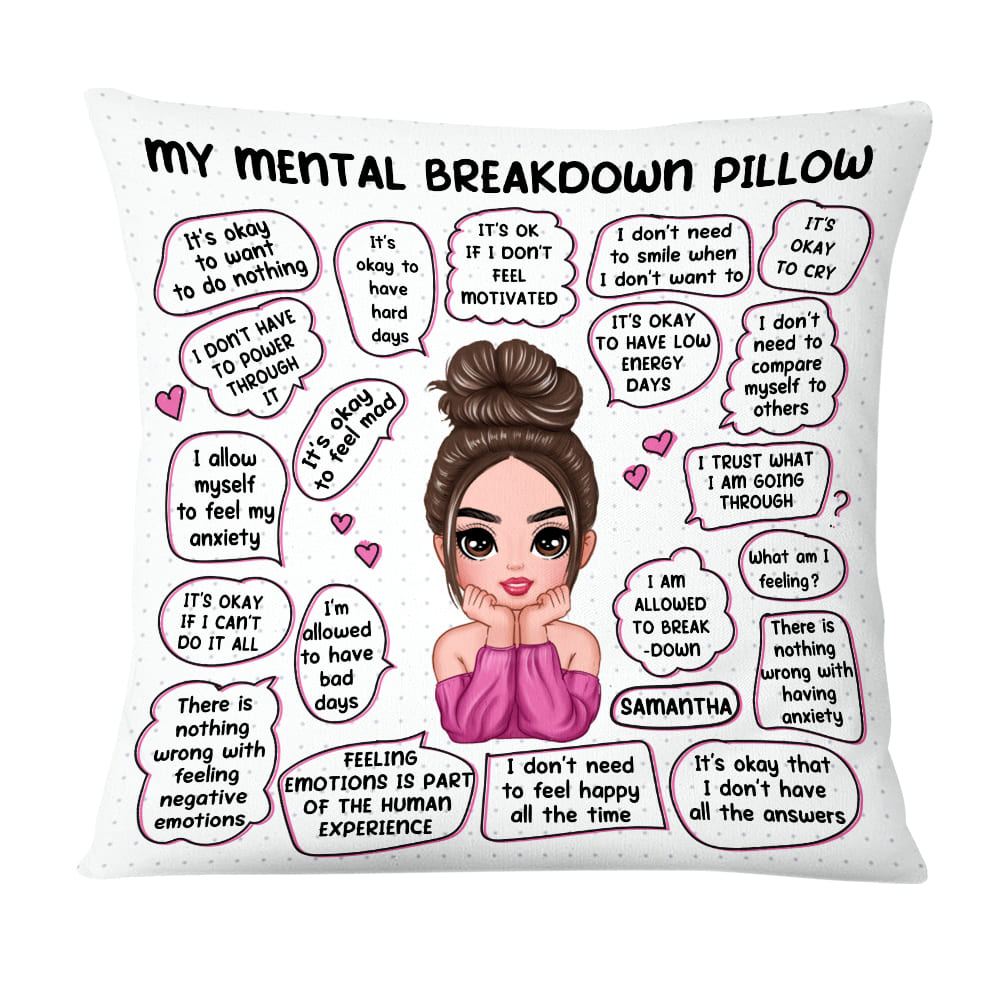 Personalized Mental Health Breakdown Affirmations Pillow DB171 32O58 Primary Mockup