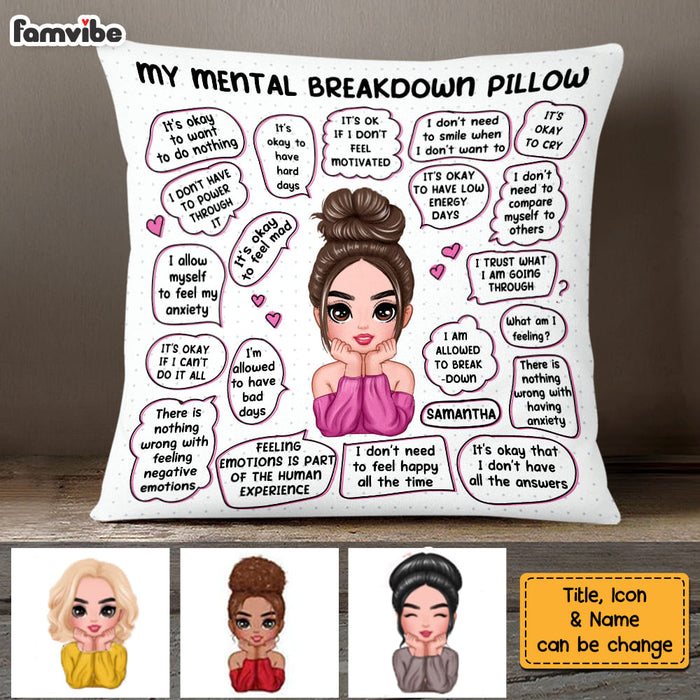 Personalized Mental Health Breakdown Affirmations Pillow DB171 32O58 1