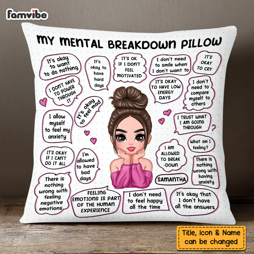 Personalized Mental Health Breakdown Affirmations Pillow DB171 32O58 Primary Mockup